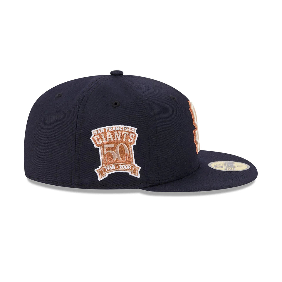 NEC-H71 (New era 5950 seasonal san francisco giants navy/stone fitted hat) 12693970