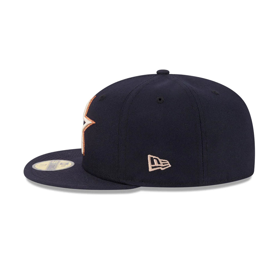 NEC-J71 (New era 5950 seasonal houston astros navy/stone fitted hat) 12693970
