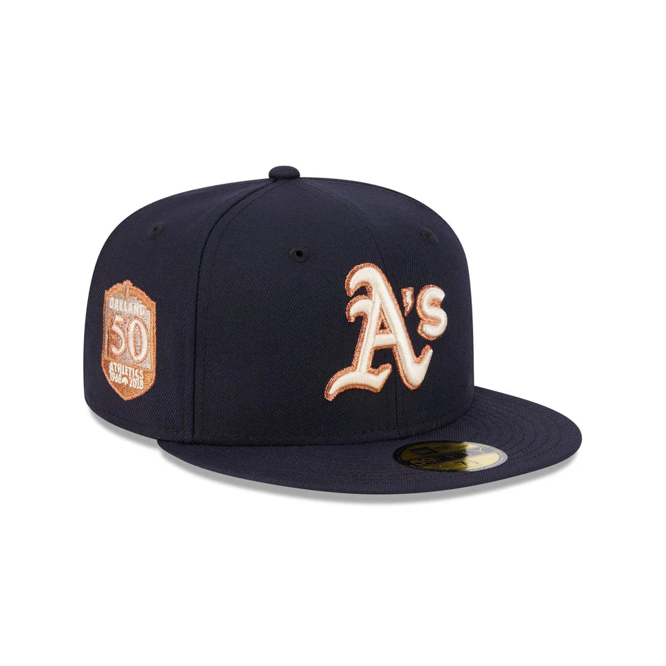 NEC-K71 (New era 5950 seasonal oakland athletics navy/stone fitted hat) 12693970