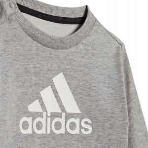 AA-R23 (Adidas badge of sport french terry crew & jogger set heather grey/white) 42493370