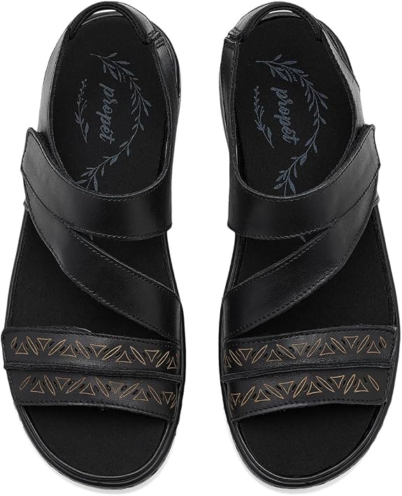 PR-I1 (Propet women's 2E width garnet sandals black) 82698200