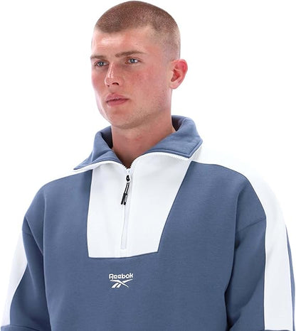 RA-N3 (Reebok retro quarter zip sweatshirt shadow/chalk) 62595627