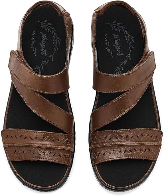 PR-J1 (Propet women's wide garnet sandals brown) 82698200