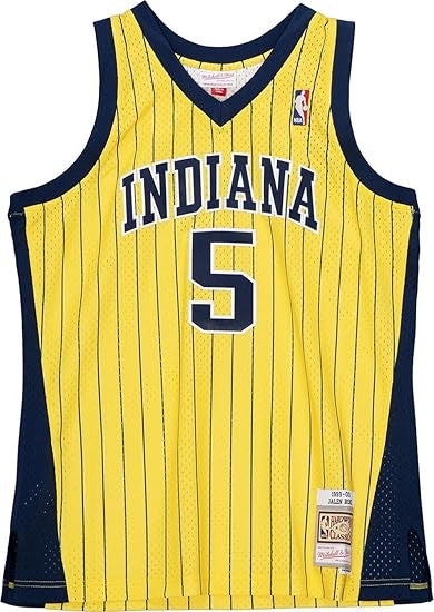 MNA-Z49 (Mitchell and ness nba swingman jersey indiana pacers jalen rose 99-00 road yellow) 12698260