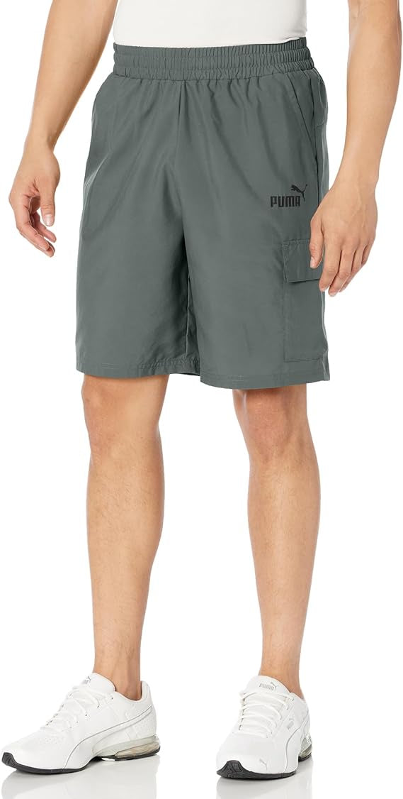 PA-I11 (Puma essentials no. 1 logo woven cargo shorts 9" castle rock) 12593500