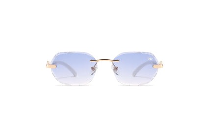BV-Q (Belvoir & co sunglasses diamond cut willow blue gold/white) 52596700