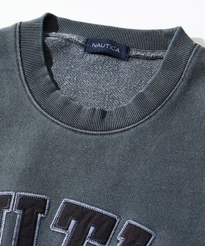 NTA-S16 (Nautica pigment dyed arch logo crewneck sweatshirt navy) 62698696