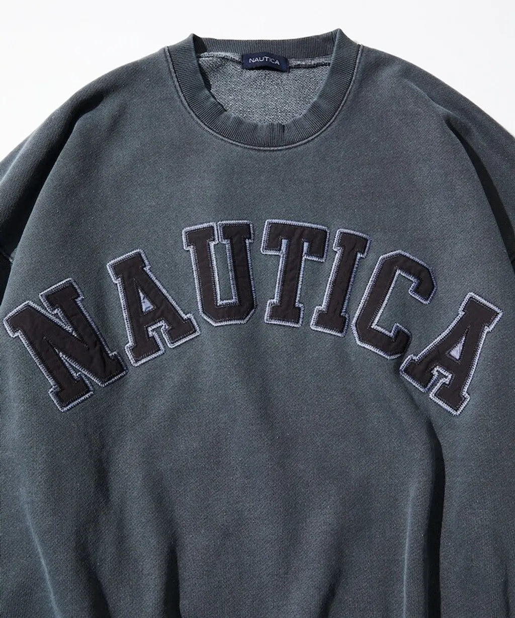 NTA-S16 (Nautica pigment dyed arch logo crewneck sweatshirt navy) 62698696