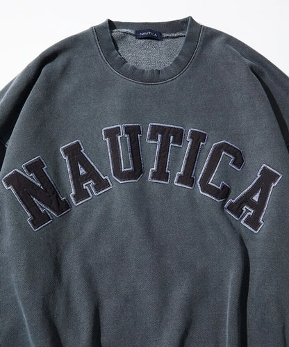NTA-S16 (Nautica pigment dyed arch logo crewneck sweatshirt navy) 62698696