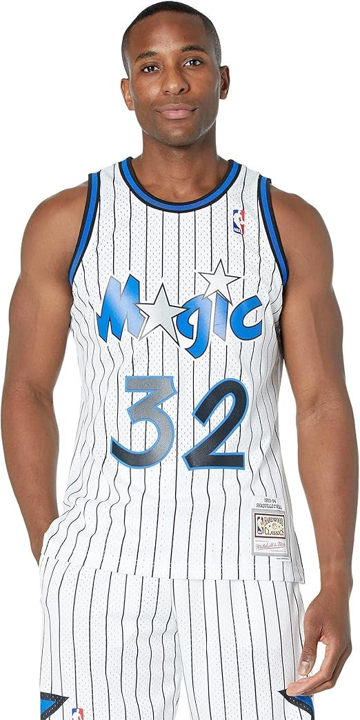 MNA-B45 (Mitchell & ness swingman jersey magic shaquille o'neal 93-94 home white) 72598260