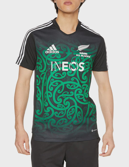 AA-K24 (Adidas maori all blacks rugby performance tee black/team green) 72493870