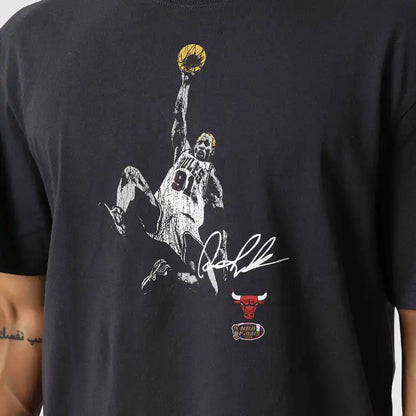 MNA-X50 (Mitchell & ness nba dunk tee chicago bulls dennis rodman washed black) 42693043