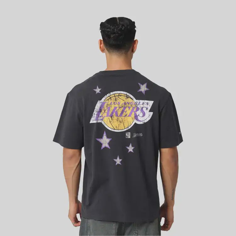 MNA-Z50 (Mitchell & ness NBA dunk tee los angeles lakers shaquille o'neal washed black) 42693043
