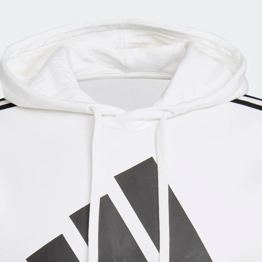 AA-O20 (Adidas big logo 3 stripe fleece hoodie white/black) 42394329 ADIDAS