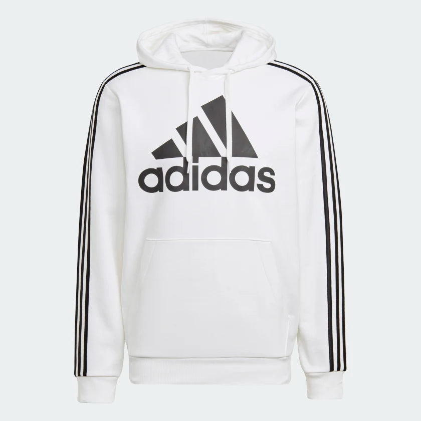 AA-O20 (Adidas big logo 3 stripe fleece hoodie white/black) 42394329 ADIDAS