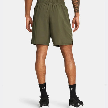 UAA-T12 (Under armour men's woven wordmark shorts castle marine od green/black) 62492608