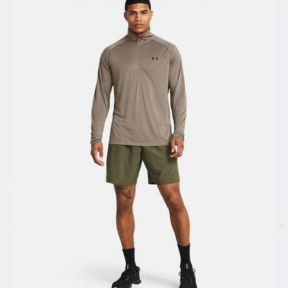 UAA-T12 (Under armour men's woven wordmark shorts castle marine od green/black) 62492608