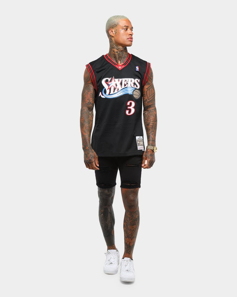 MNA-U1 (NBA SWINGMAN JERSEY 76ERS IVERSON #3 ROAD 00-01 BLACK) 121996956