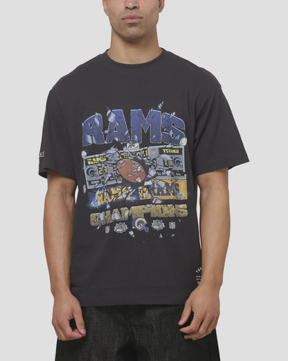 MNA-U53 (Mitchell & ness los angeles rams smashed scoreboard tee washed black) 92693043