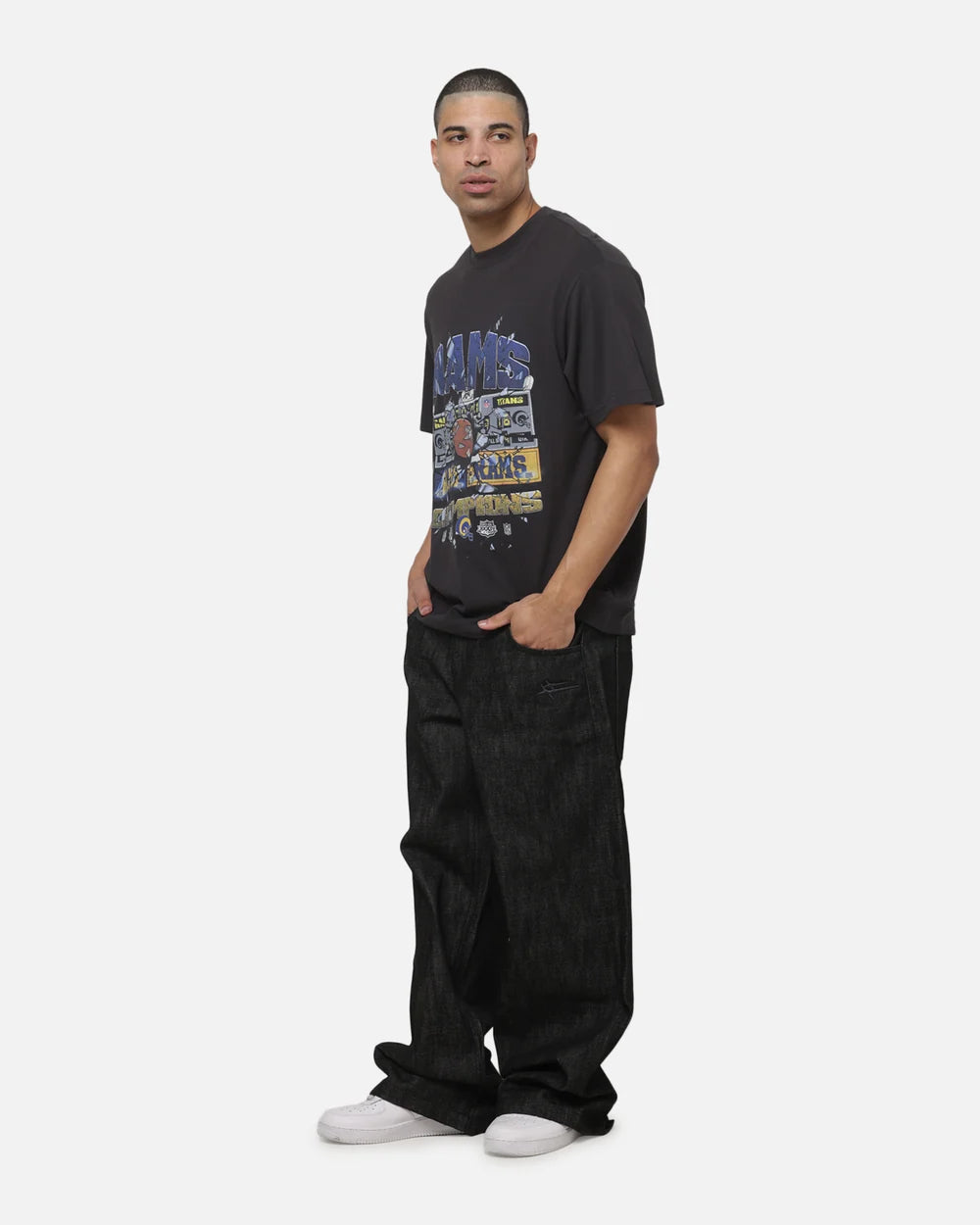 MNA-U53 (Mitchell & ness los angeles rams smashed scoreboard tee washed black) 92693043