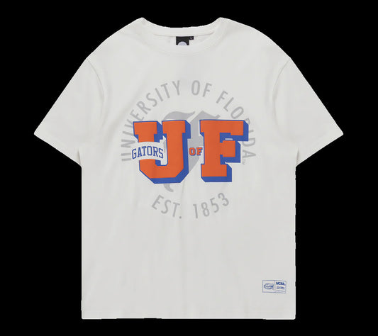 NCAA-S1 (Ncaa 3D watermark tee university of florida vintage white) 92393043