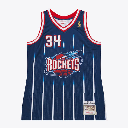 MNA-L45 (Mitchell and ness swingman jersey rockets hakeem olajuwon 96-97 road navy) 82598260