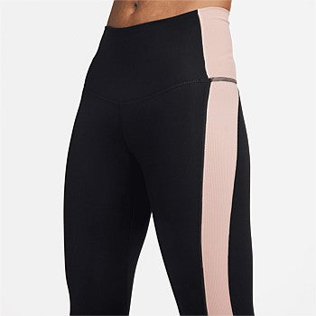 NA-J41 (Nike yoga dri fit high rise 7/8 tights novelty black/oxford pink) 122294859 NIKE