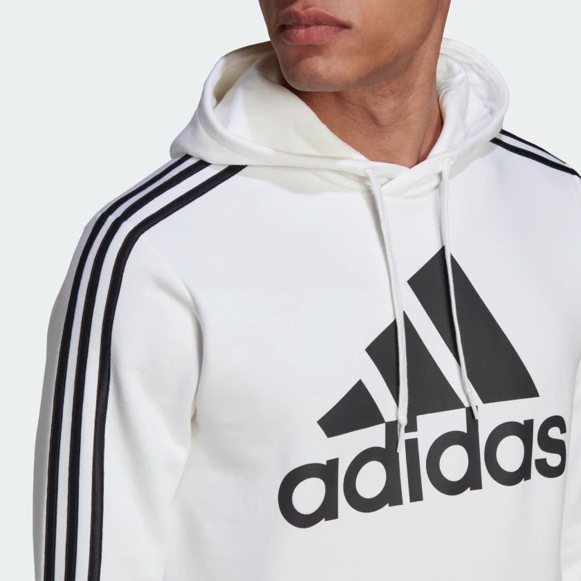 AA-O20 (Adidas big logo 3 stripe fleece hoodie white/black) 42394329 ADIDAS