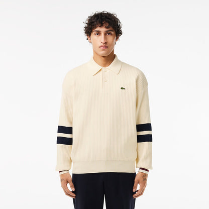 LCA-D21 (Lacoste french iconics relaxed fit cotton sweater white/navy)