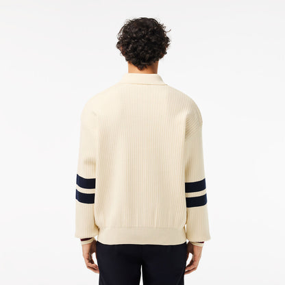 LCA-D21 (Lacoste french iconics relaxed fit cotton sweater white/navy)