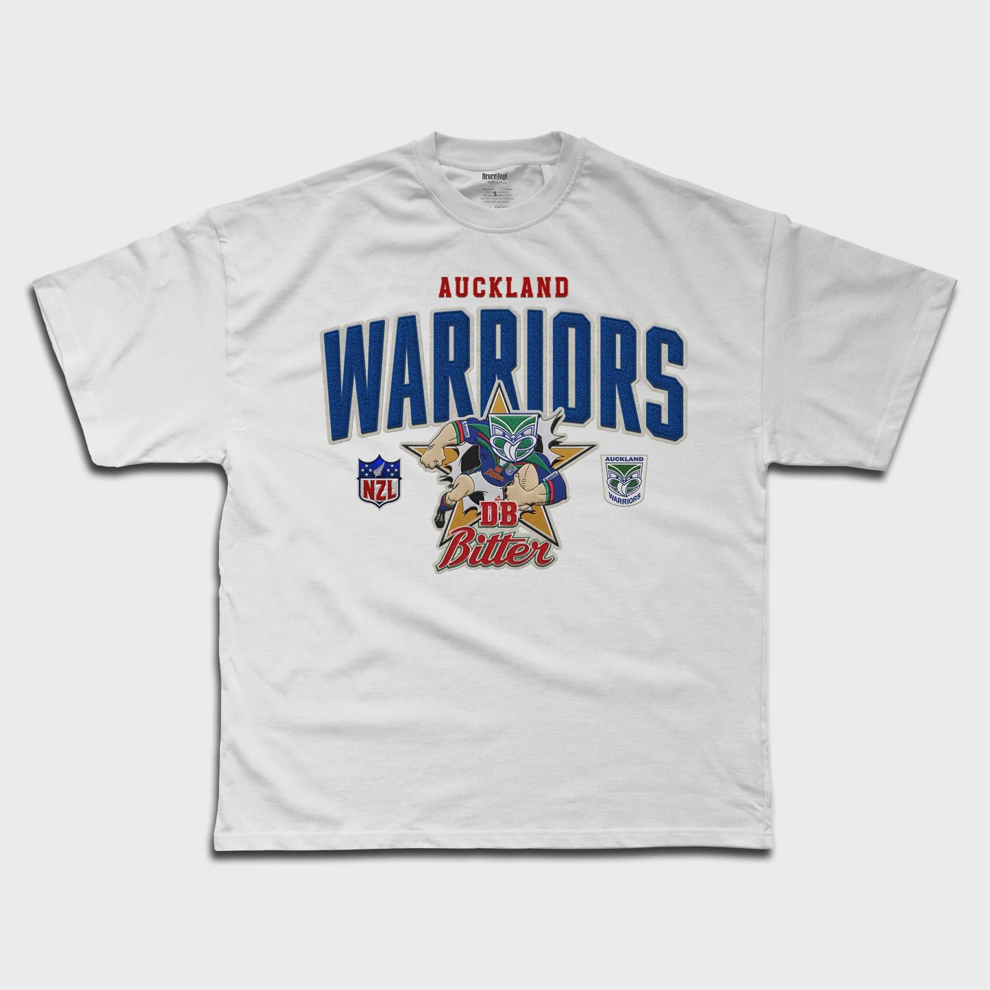 CTZ-H1 (Neverfold retro 1995 mascot auckland warriors heavy weight box fit t-shirt white) 82694499