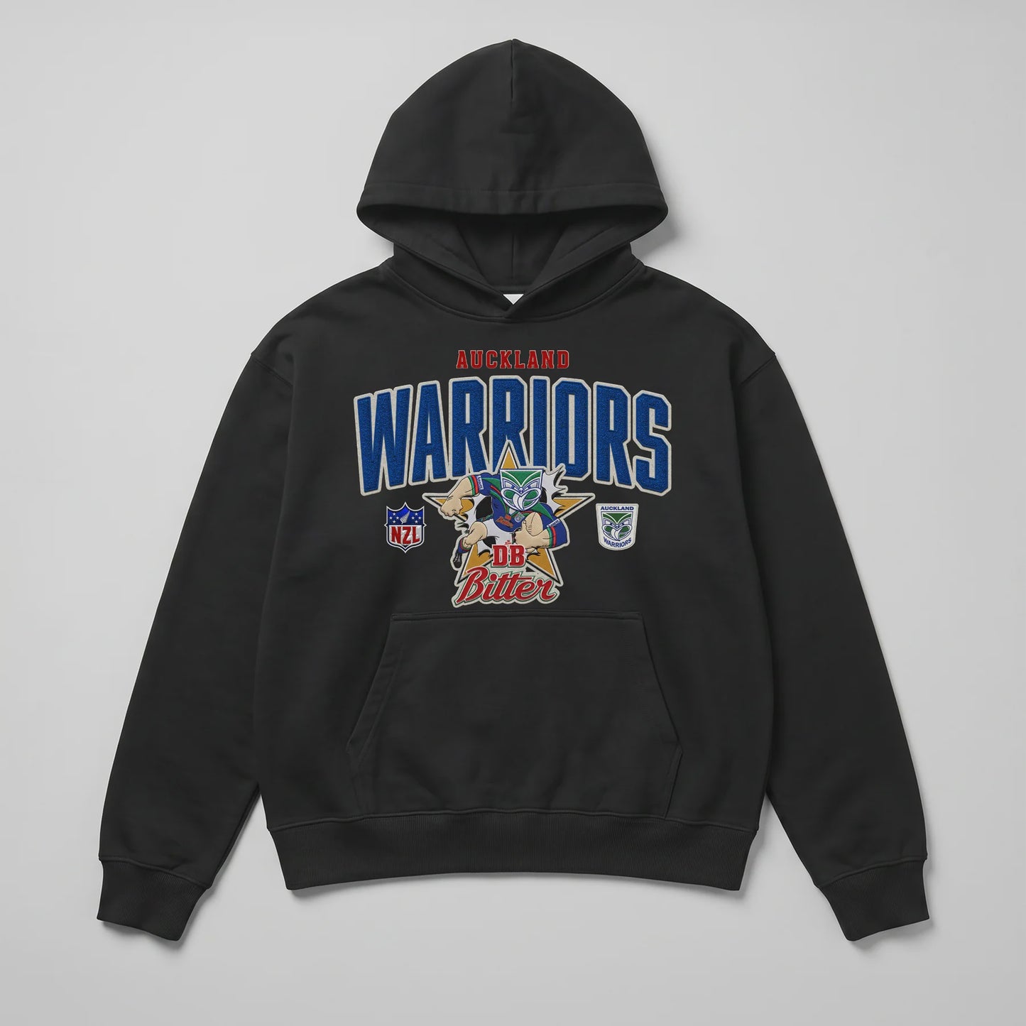 CTZ-D1 (Neverfold retro 1995 mascot auckland warriors relax hoodie black) 82696499