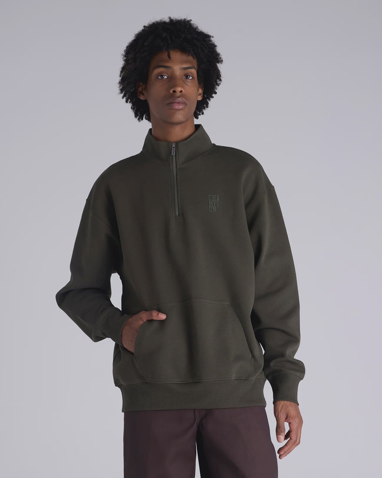 CA-X14 (Champion base quarter-zip crew army green) 52694431