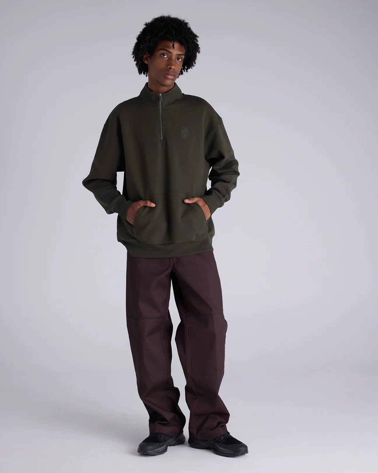 CA-X14 (Champion base quarter-zip crew army green) 52694431