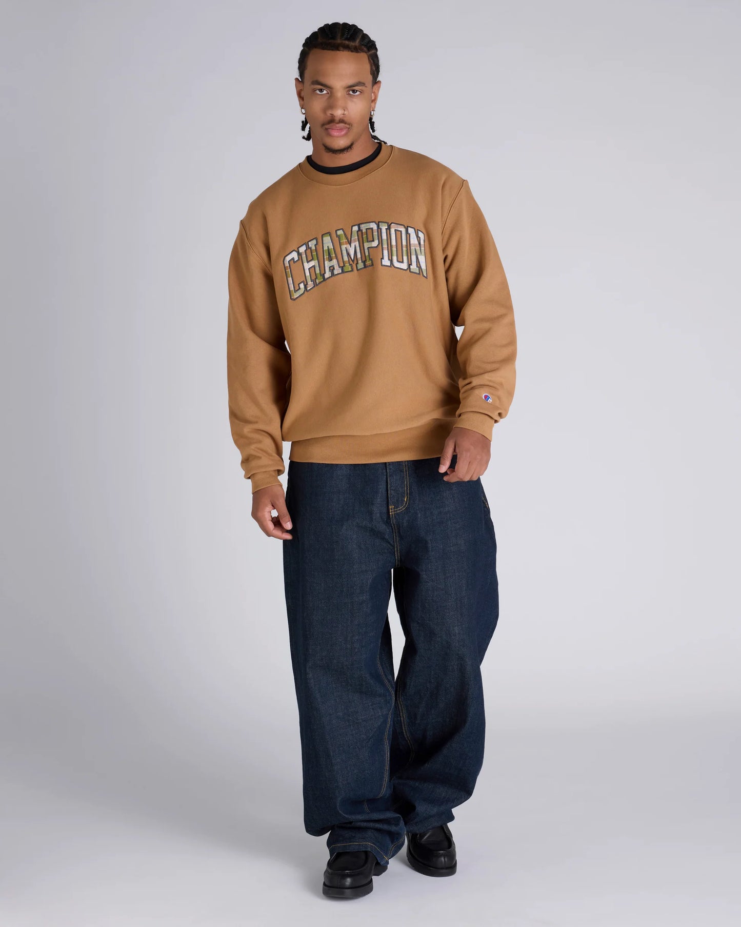 CA-L14 (Champion reverse weave patch gfx crew briefly brown) 82595217