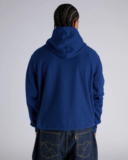 CA-M14 (Champion reverse weave patch plaid panel gfx hoodie sailaway navy) 82595652