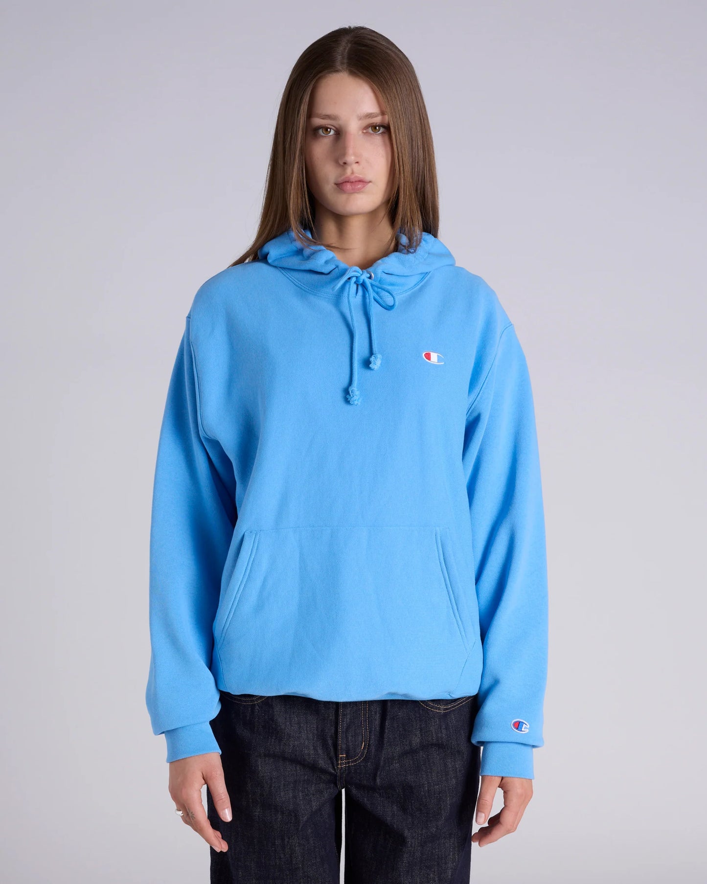 CA-Q14 (Champion reverse weave terry hoodie iceberg blue) 102594782