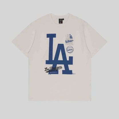 MJA-L14 (Majestic logo patch tee dodgers vintage white) 32592391