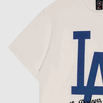 MJA-L14 (Majestic logo patch tee dodgers vintage white) 32592391