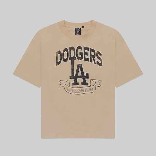 MJA-S14 (Majestic team banner arch tee dodgers oat milk) 52592391
