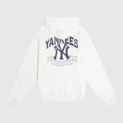 MJA-T14 (Majestic vintage arch acid hoodie new york yankees white marle) 52595652