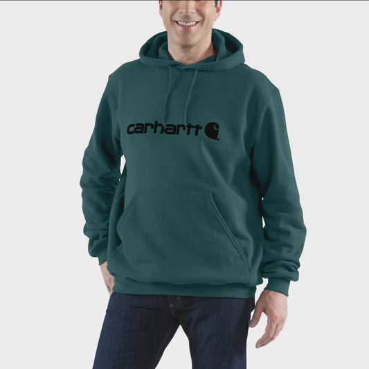CHA-B9 (Carhartt marquette hooded logo sweatshirt greenstone) 102597313