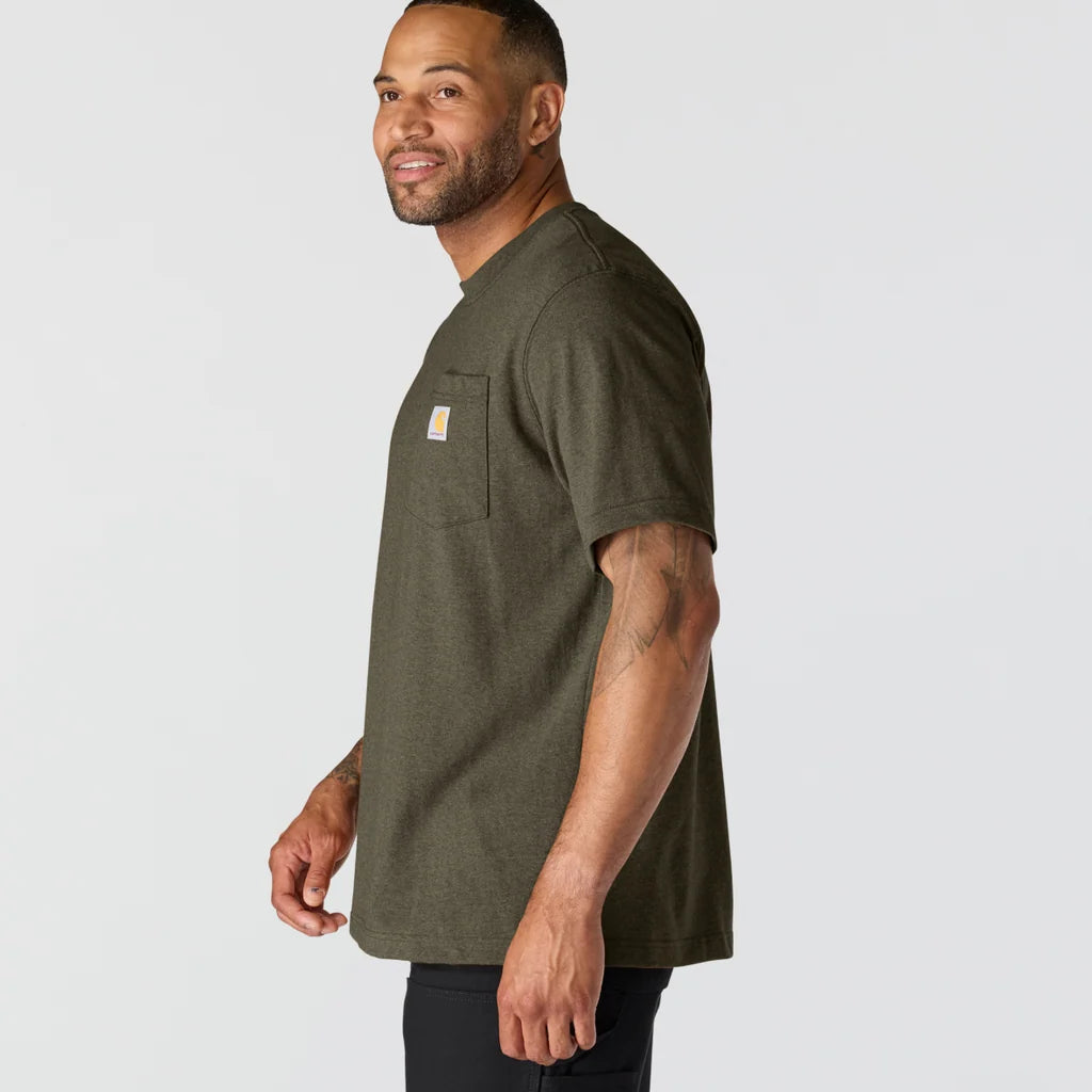 CHA-F9 (Carhartt dearborn relaxed fit heavyweight pocket t-shirt burnished logs heather) 82692622
