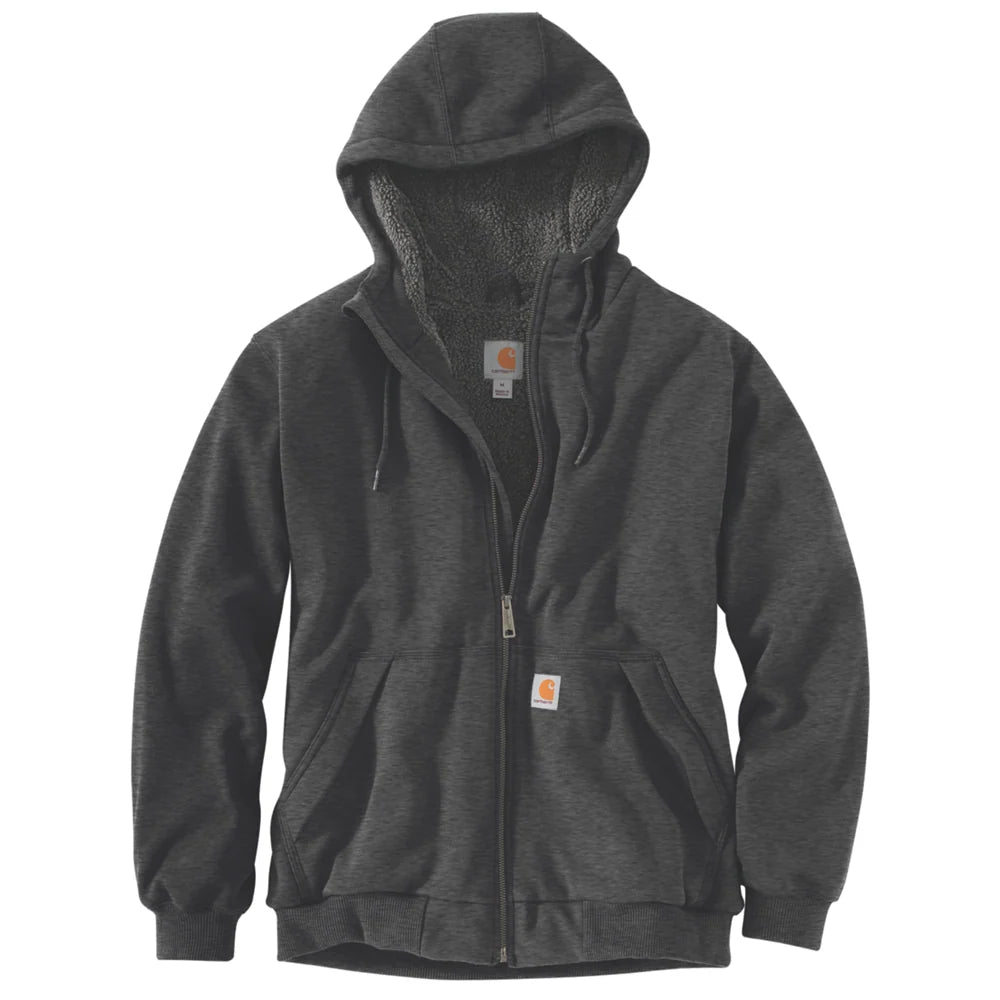CHA-V9 (Carhartt rain defender relaxed fit mid weight sherpa-lined full zip sweatshirt carbon heather) 82699728