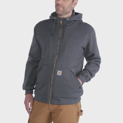 CHA-V9 (Carhartt rain defender relaxed fit mid weight sherpa-lined full zip sweatshirt carbon heather) 82699728