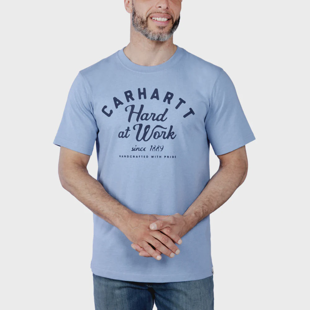 CHA-L6 (Carhartt heavyweight relaxed fit hard at work graphic tee sky stone heather) 102493475