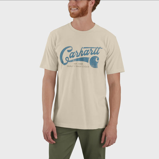 CHA-M6 (Carhartt heavyweight relaxed fit script graphic t-shirt oat milk) 102493015