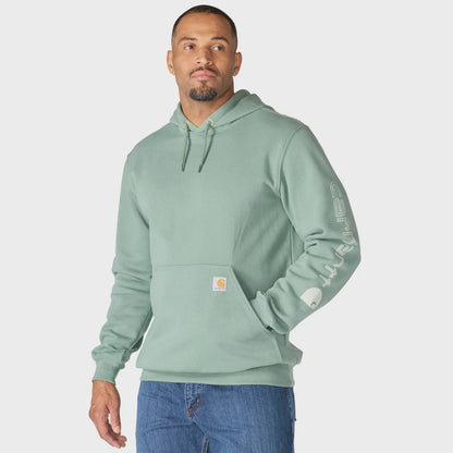 CHA-M9 (Carhartt iconic mid weight logo hoodie green slate) 82697313
