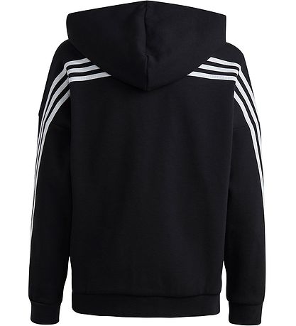 AA-E23 (Adidas icons 3-stripes full-zip hooded track top black/white) 32494808