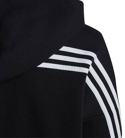 AA-E23 (Adidas icons 3-stripes full-zip hooded track top black/white) 32494808